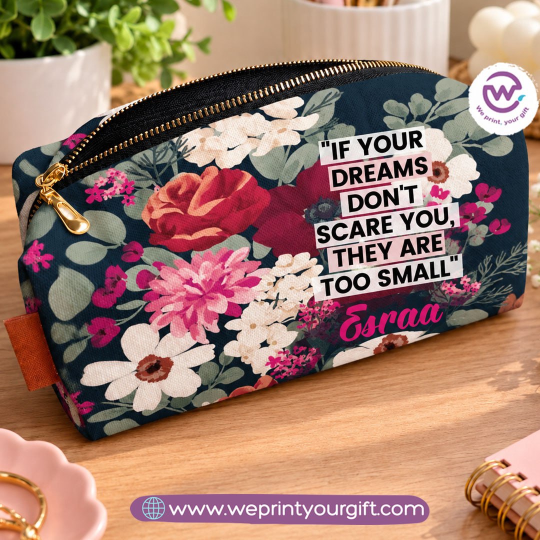 Custom Full-Color Canvas boxy Makeup Pouch  - Buy 2 Get 1 Free