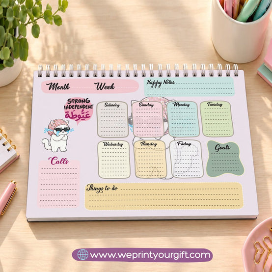 Office Cat Diaries Planner Set – Weekly & Yearly Planning Bundle