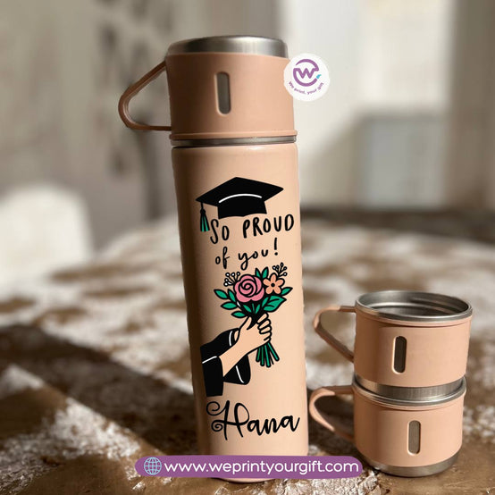 Graduation Thermal Flask with Two Extra Cups – 500ml