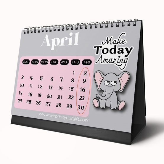 Happy Elephant 2027 Desk Calendar – Little Smiles, Bright Beginnings