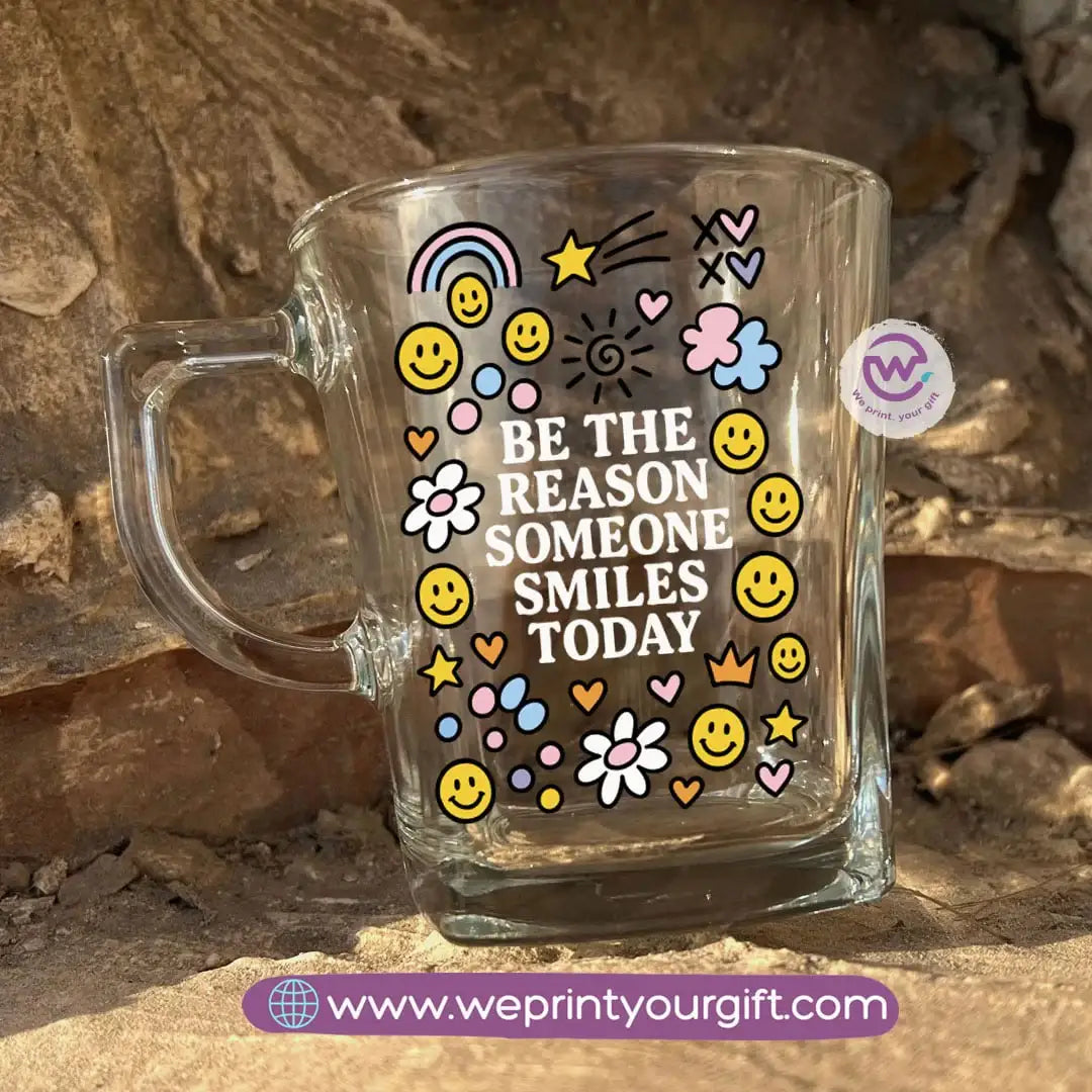 Personalized Motivational Doodle Glass Tea Cup – 300 ml - WE PRINT