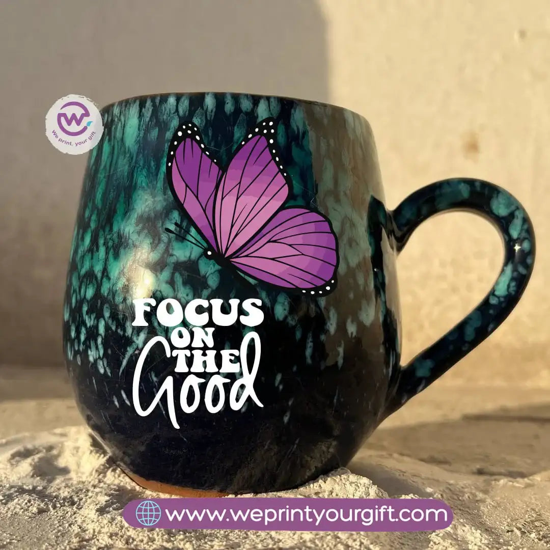 Dark Blue & Green Galaxy Pottery Mug – 400 ml | Digital Art Designs - WE PRINT