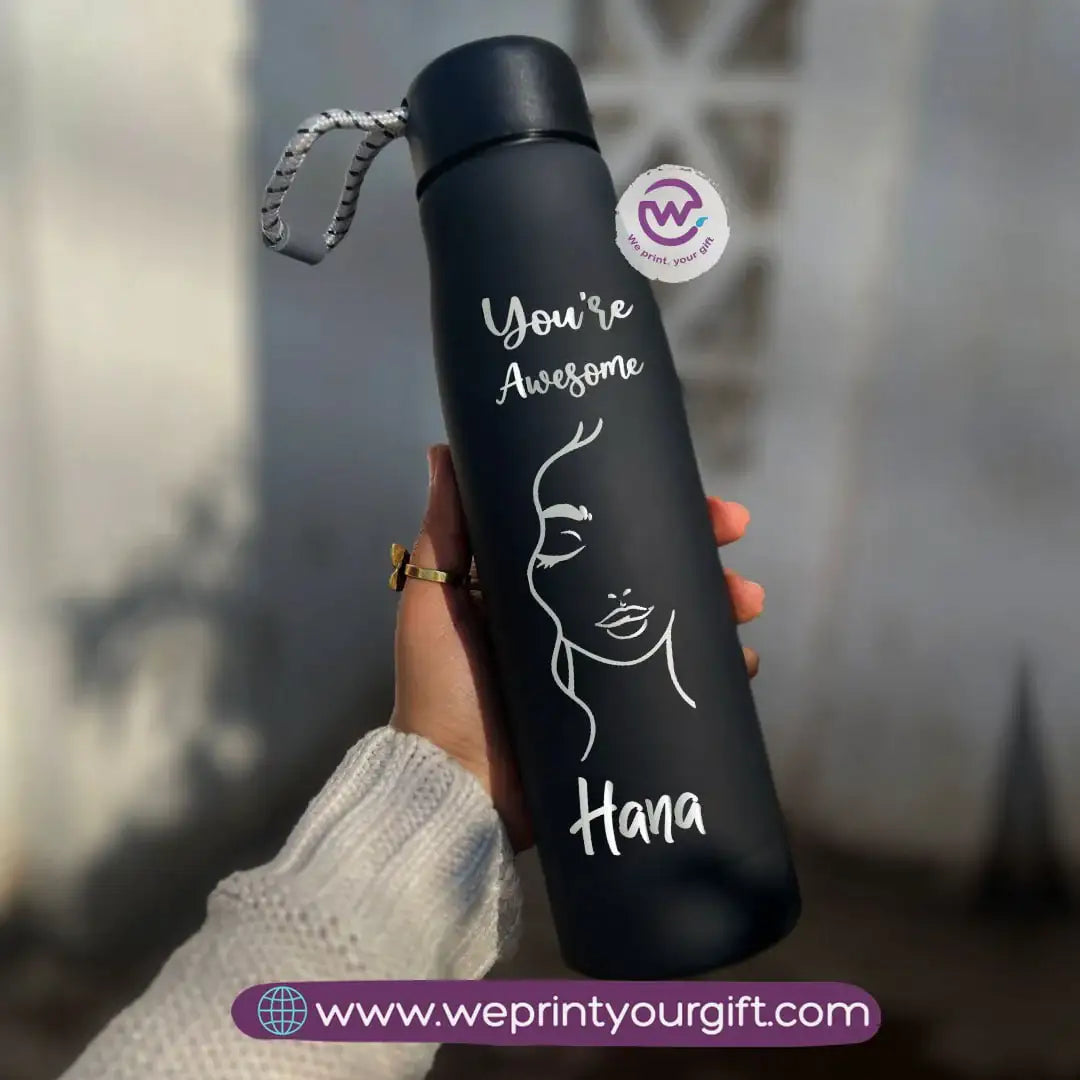 Thermal Stainless Steel Bottle with Strap – One Line Art Edition (500 ml) - WE PRINT
