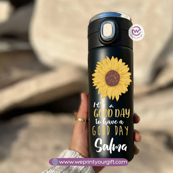 Stainless Steel Thermal Mug with Digital Temperature Display – 420ml Floral Designs - WE PRINT