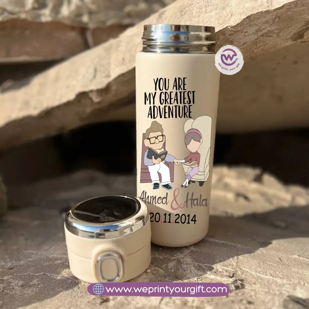 Stainless Steel Thermal Mug with Digital Temperature Display – 420ml- Valentine Cartoon Movie–Inspired Designs - WE PRINT