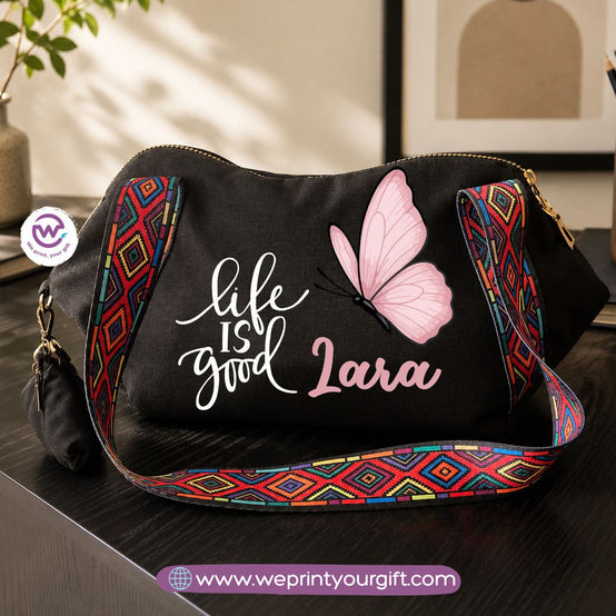 Motivational Digital Art Shoulder Bag & Pouch Set