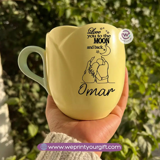 Tulip Flower Mug – 300 ml | Valentine One Line Art Design - WE PRINT