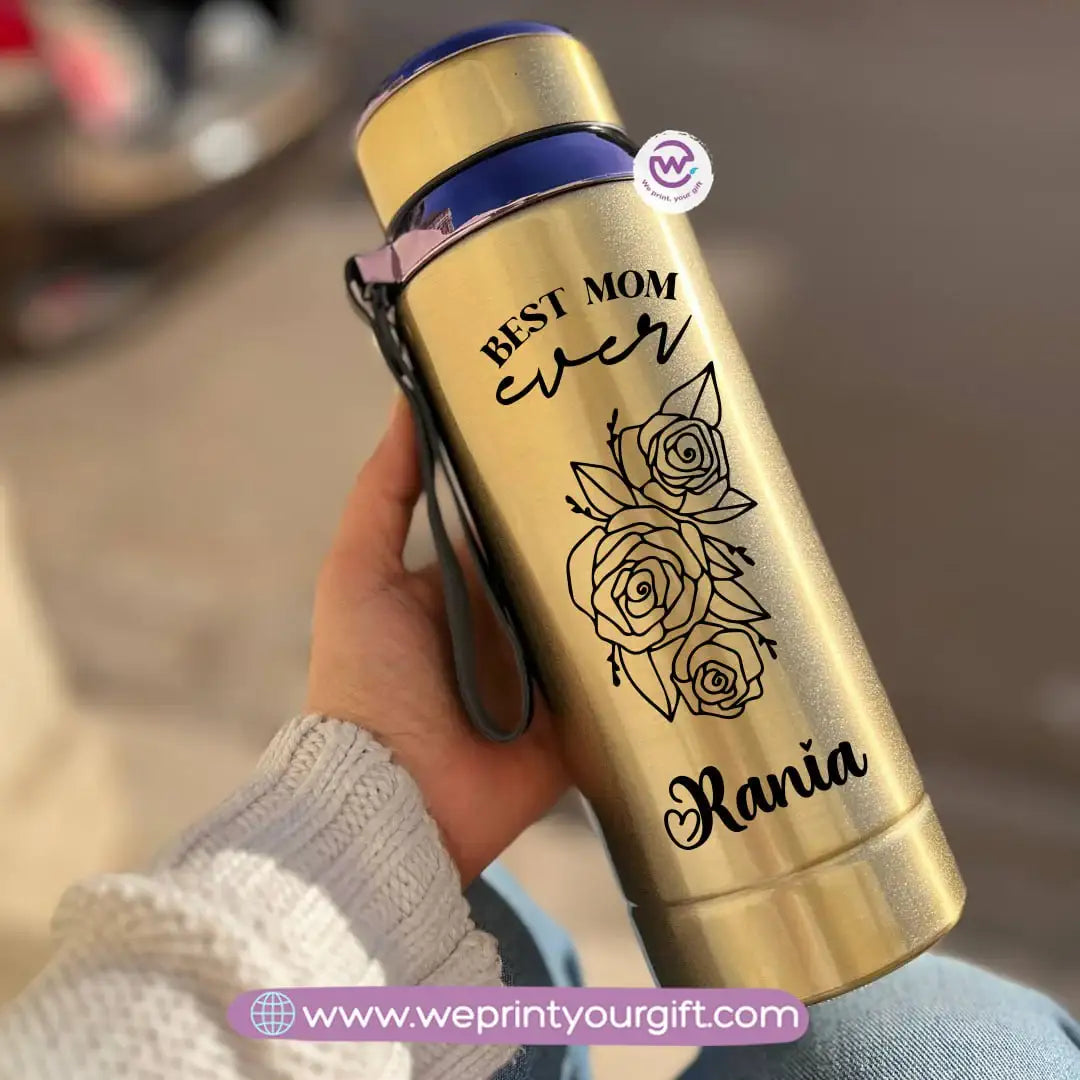 Thermal Bottle Stainless Steel with Infuser – 800ml | Mother’s Day Floral Design - WE PRINT