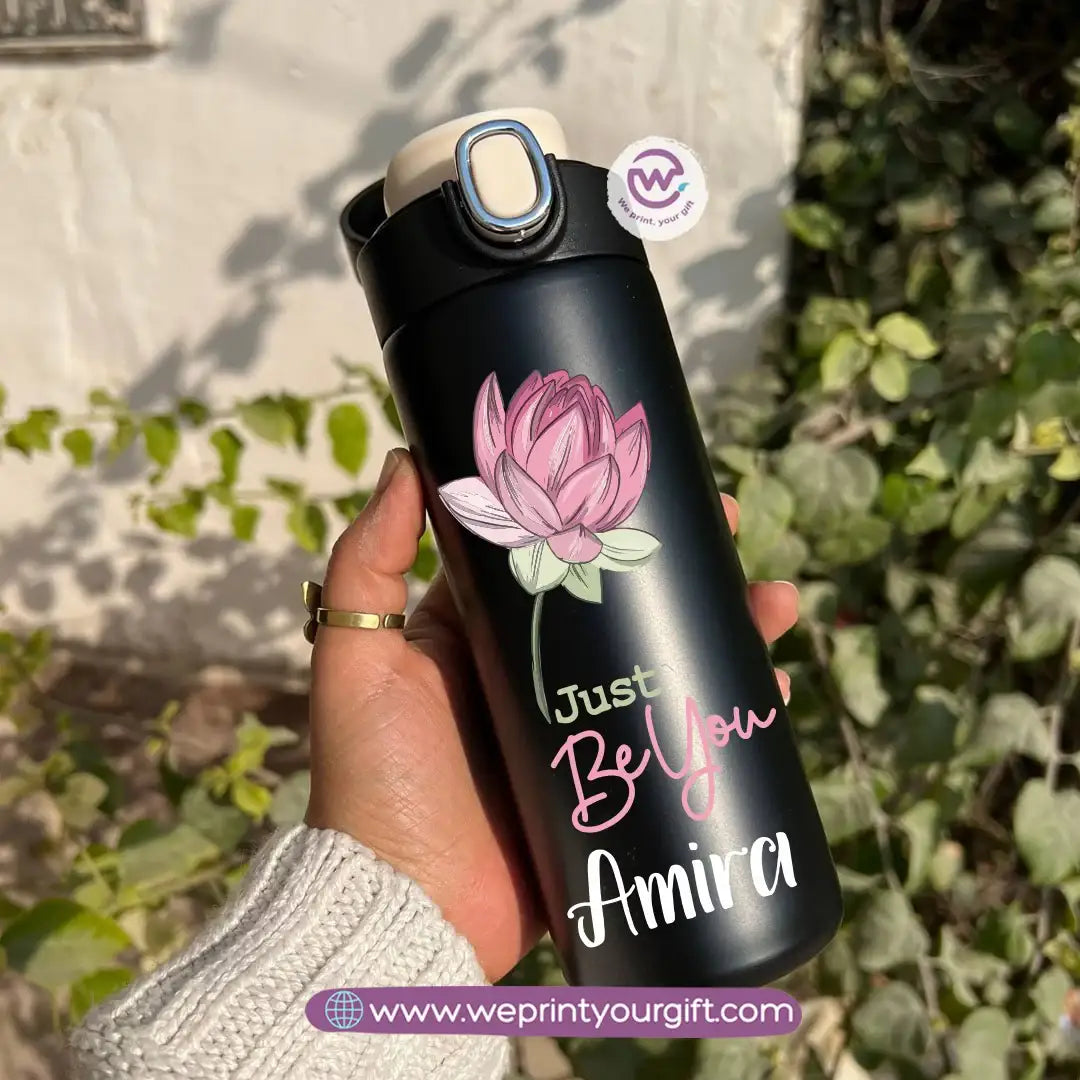 Stainless Steel Thermal Mug with Digital Temperature Display – 420ml Floral Designs - WE PRINT