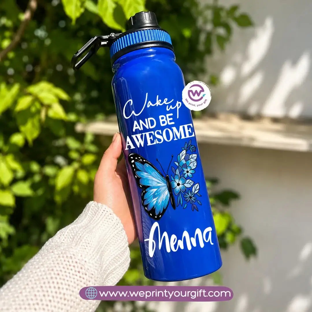Sports Thermal Bottle with Butterfly & Motivational Designs – 800 ml & 1000 ml