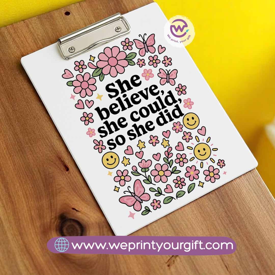 Clip board- Floral- Motivation