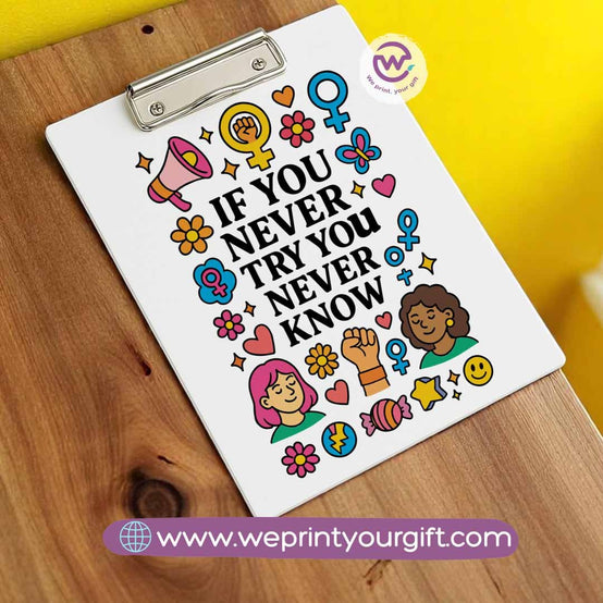 Clip board- Floral- Motivation