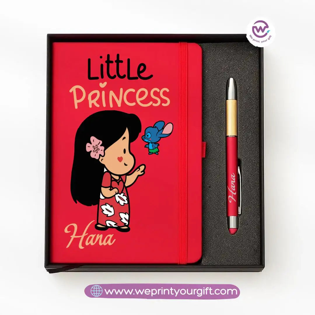 👑 Princess-Inspired Personalized Gift Box with Notebook & Metal Pen - WE PRINT