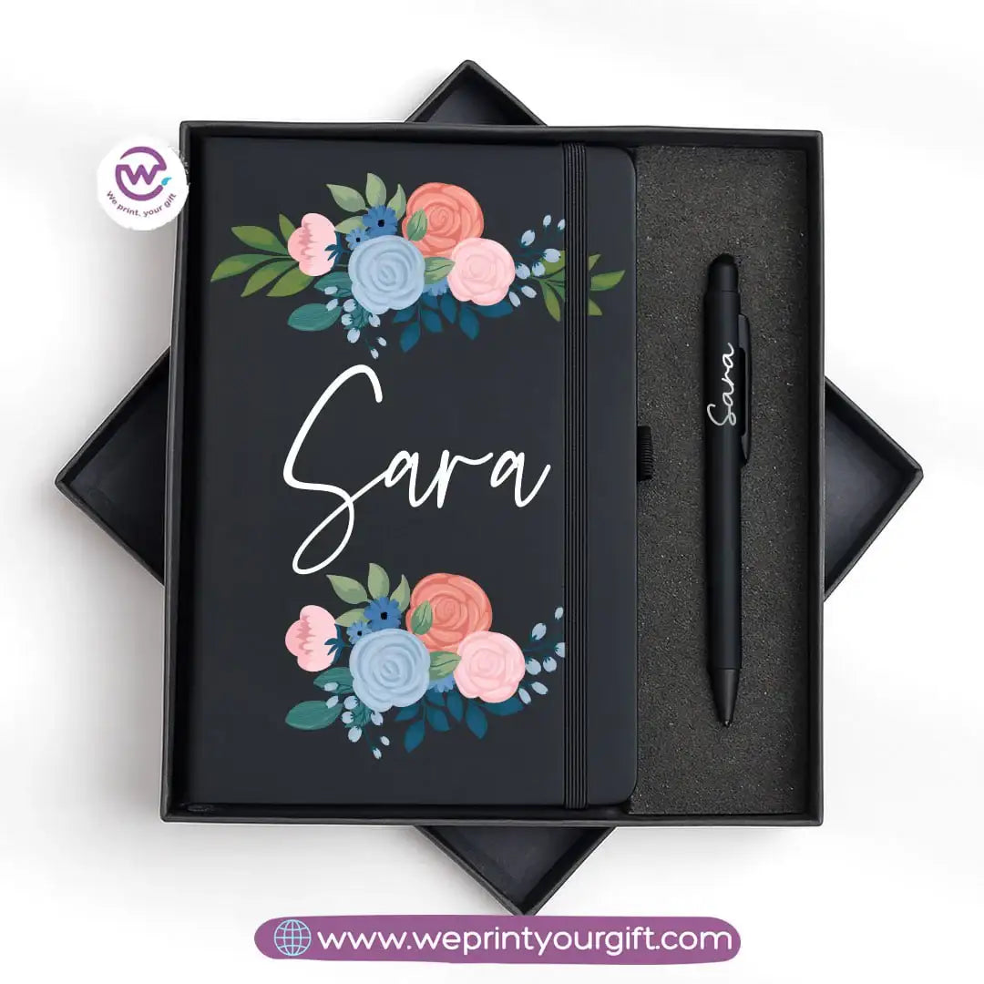 🌸 Floral Personalized Gift Box with Notebook & Metal Pen - WE PRINT