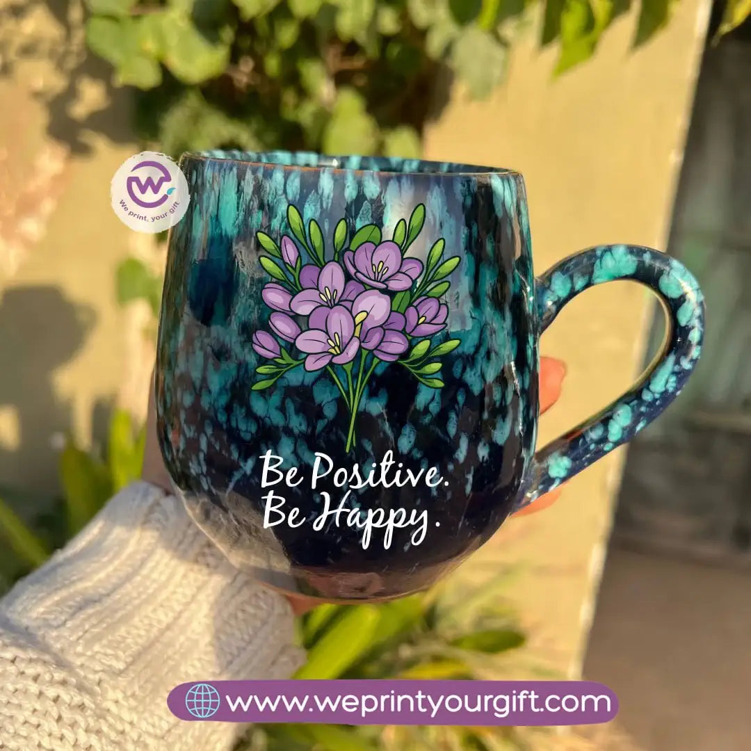 Dark Blue & Green Galaxy Pottery Mug – 400 ml | Digital Art Designs - WE PRINT