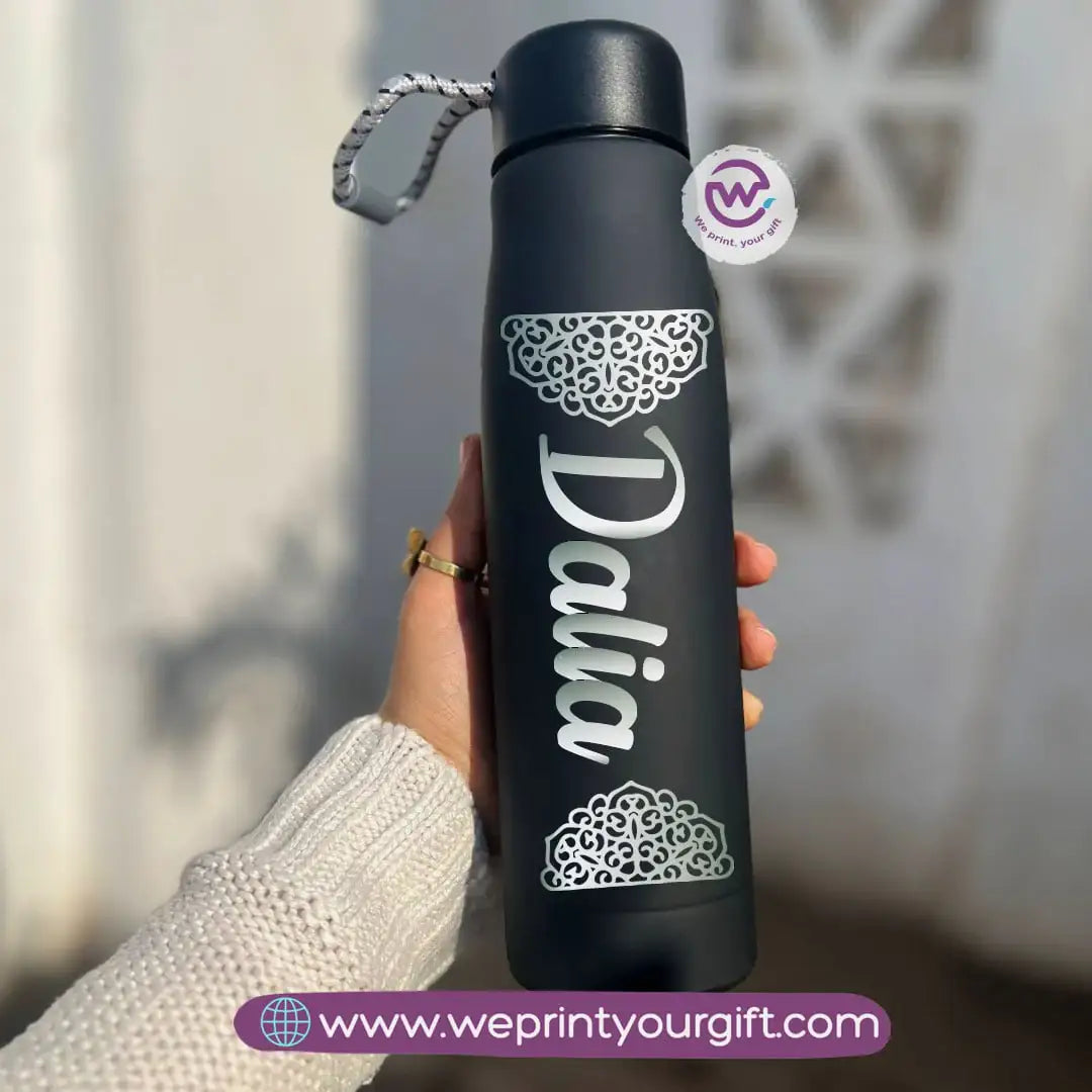 Thermal Stainless Steel Bottle with Strap – Name Design Edition (500 ml) - WE PRINT