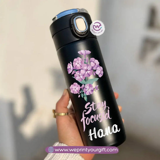 Stainless Steel Thermal Mug with Digital Temperature Display – 420ml Floral Designs - WE PRINT