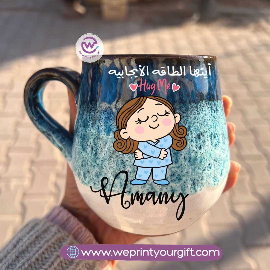 Ocean Handmade Pottery Mug – 400 ml | Work-Related Comic Designs