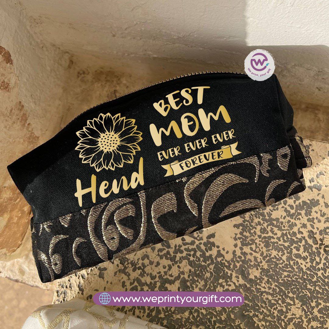 Islamic Pattern Mother’s Day Boxy Pouch – Cotton Makeup & Pencil Case