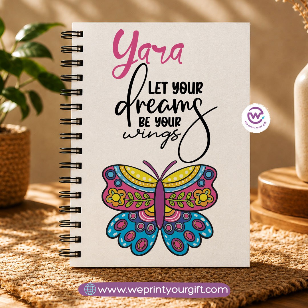 Motivational Digital Art Wooden Cover Notebook