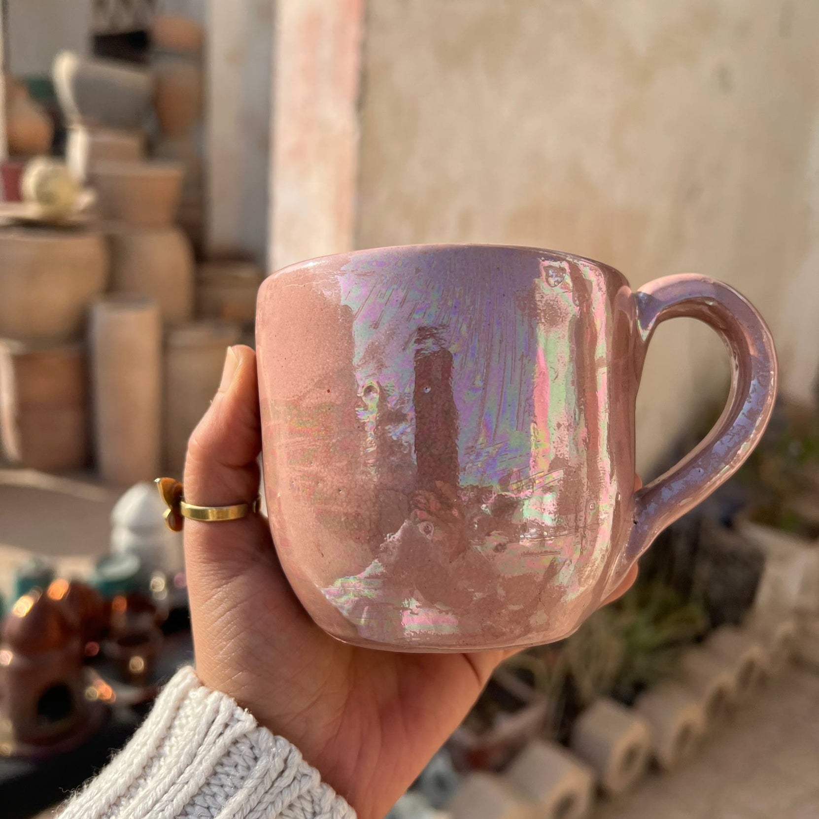 Pearl Touch Pottery Handmade Mug – 350 ml - Customization Options