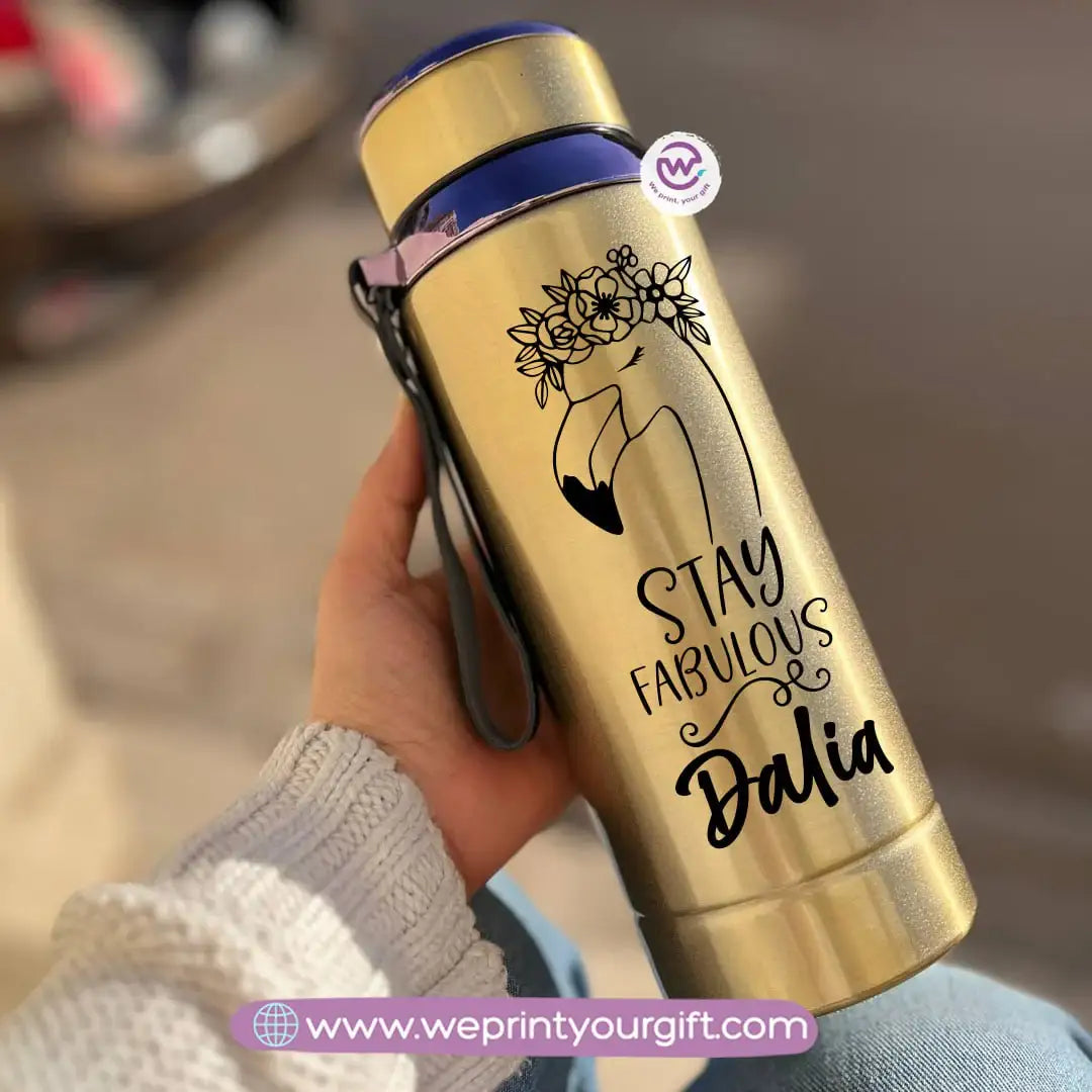 Thermal Bottle Stainless Steel with Infuser – 800ml | Motivational One Line Art Design - WE PRINT