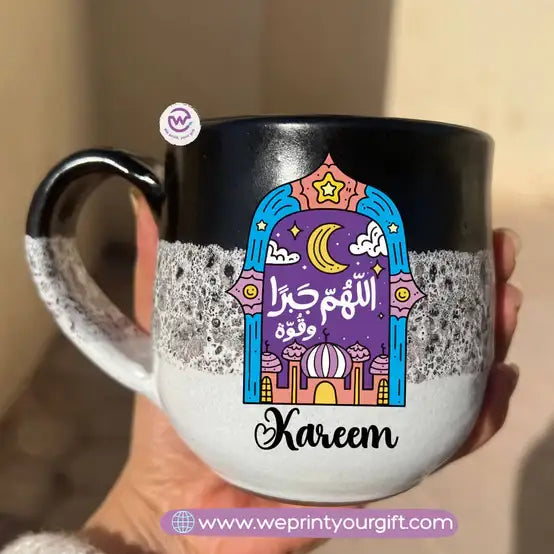Black & White Handmade Pottery Mug – Customization Options - WE PRINT