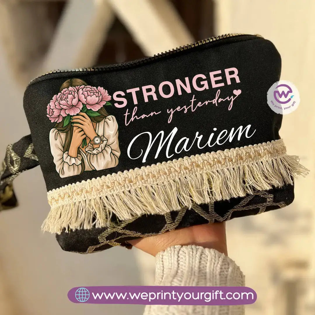 Pencil Case with Islamic Patterns & Tassels | Motivational Digital Art Designs – 17 × 23 cm - WE PRINT