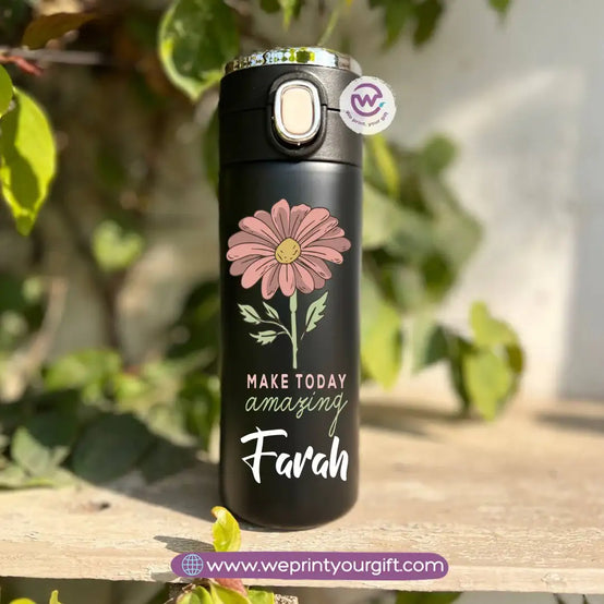 Stainless Steel Thermal Mug with Digital Temperature Display – 420ml Floral Designs - WE PRINT