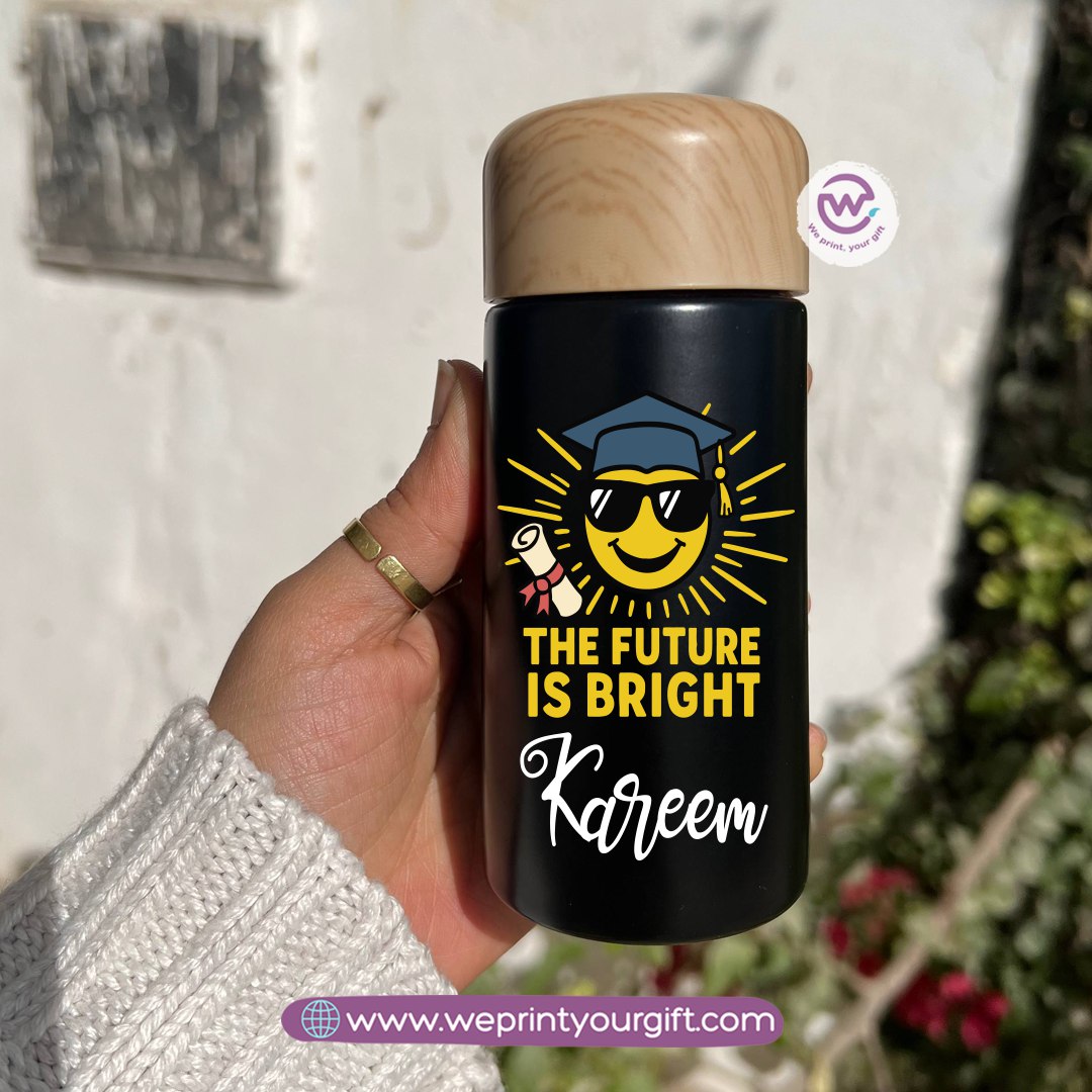 Mini Thermal Coffee Mug – (150ml & 250ml) | Wooden Lid - Graduation Edition