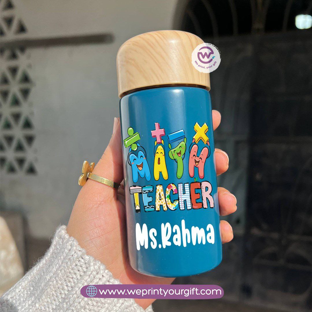 Mini Thermal Coffee Mug – (150ml & 250ml) | Wooden Lid - Teacher Appreciation Edition