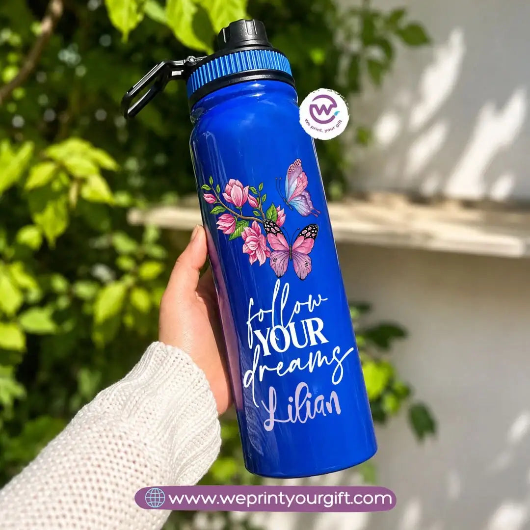 Sports Thermal Bottle with Butterfly & Motivational Designs – 800 ml & 1000 ml