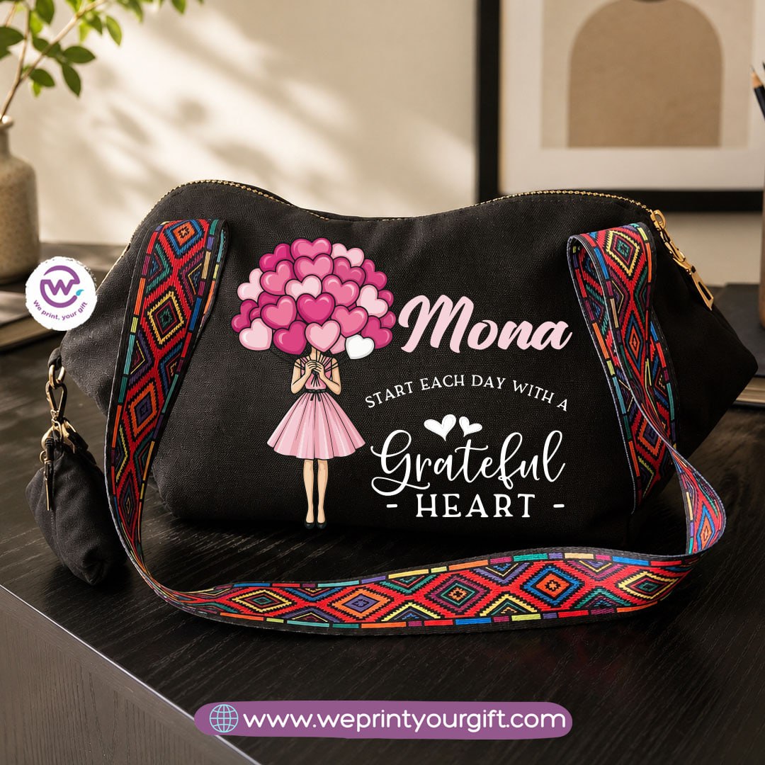 Motivational Digital Art Shoulder Bag & Pouch Set