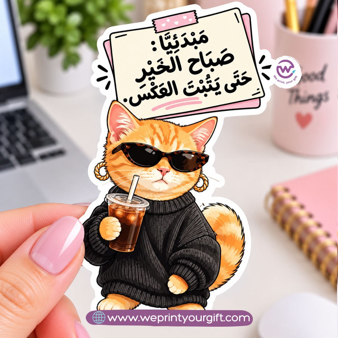 Office Cat Chronicles Sticker – Feline Moods & Egyptian Workday Humour