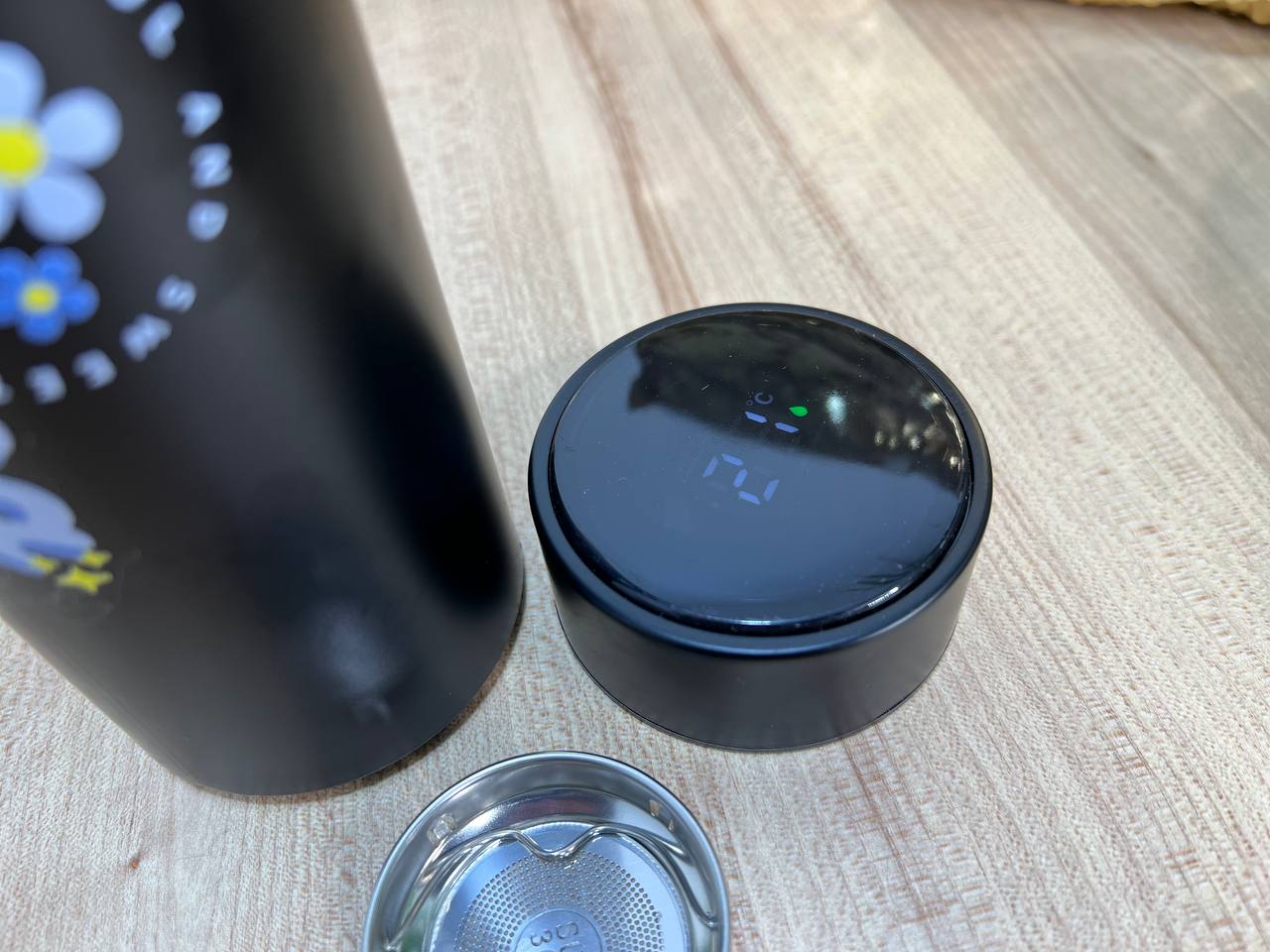 Digital Stainless Steel Thermos with Touch Screen –Sticker Print-Buy 2 Get 1 free