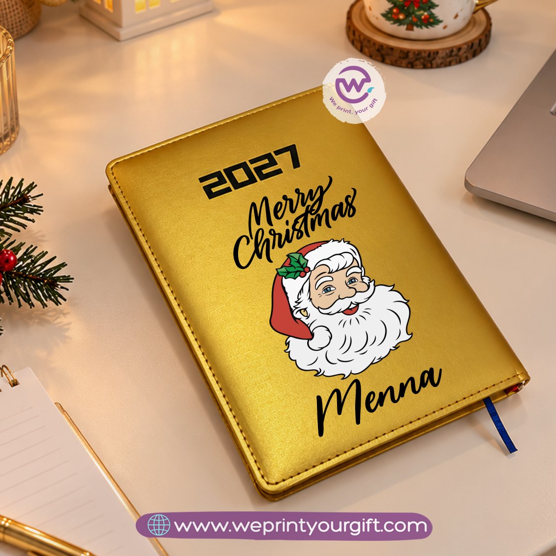 Christmas Wishes 2027 Daily Planner – Personalized Festive Agenda with Custom Name & Holiday Designs