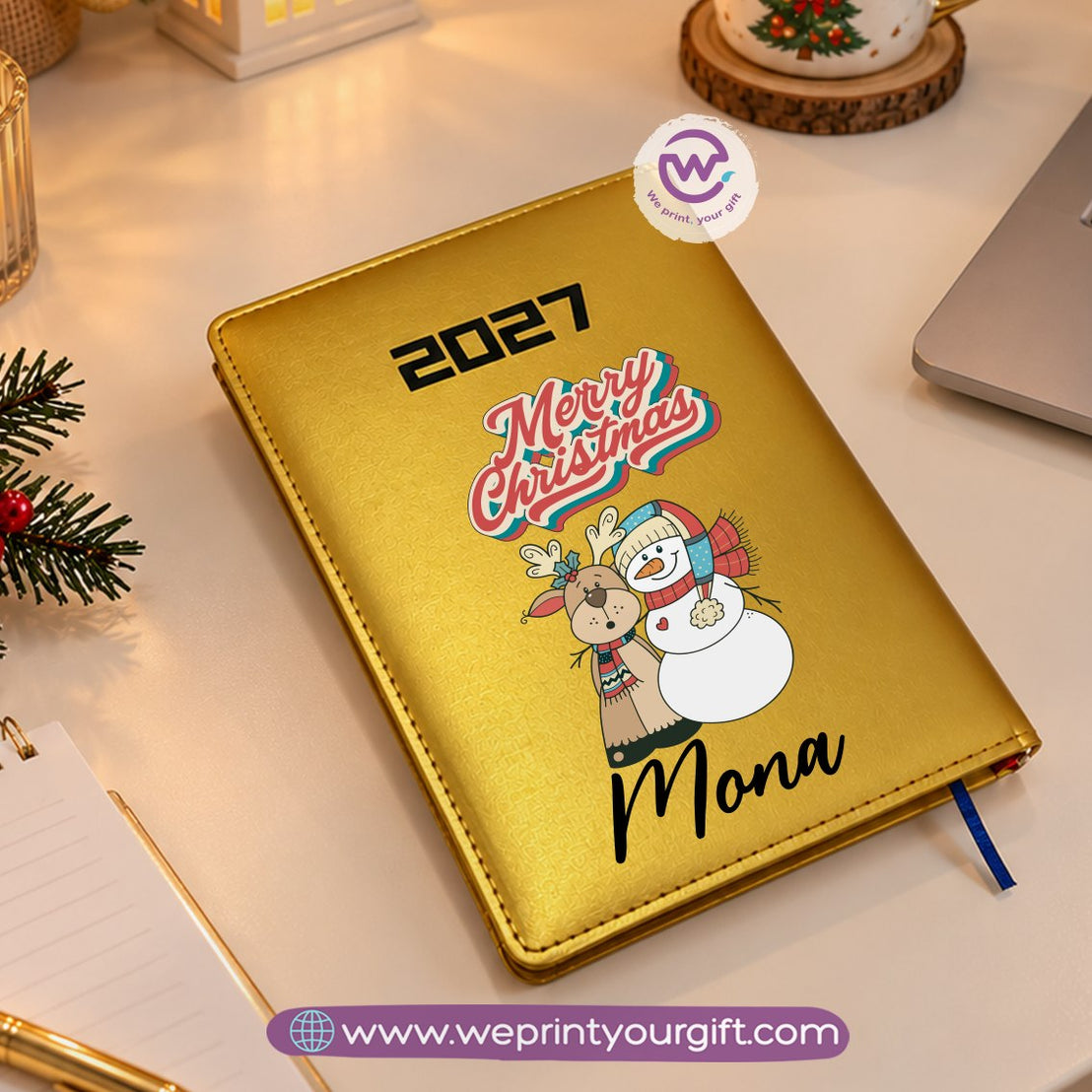 Christmas Wishes 2027 Daily Planner – Personalized Festive Agenda with Custom Name & Holiday Designs