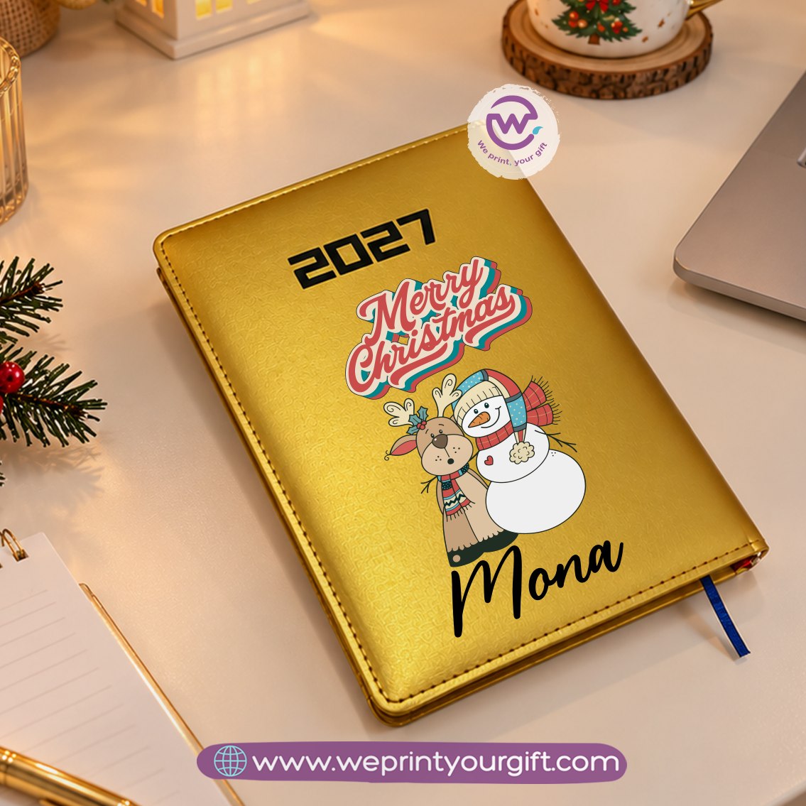 Christmas Wishes 2027 Daily Planner – Personalized Festive Agenda with Custom Name & Holiday Designs