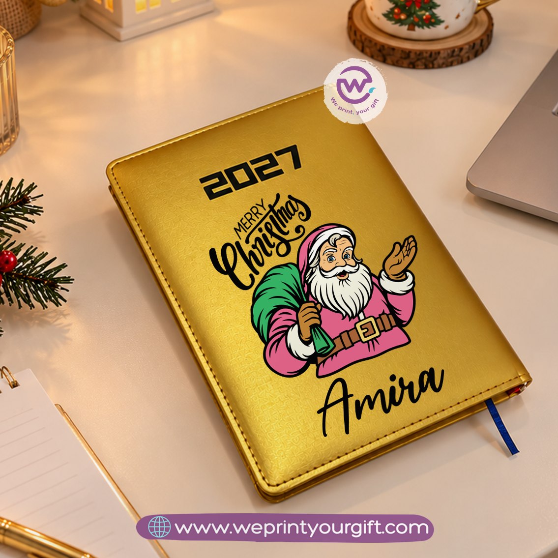 Christmas Wishes 2027 Daily Planner – Personalized Festive Agenda with Custom Name & Holiday Designs