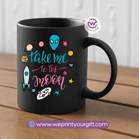 Black Classic Mug – 350 ml | Space Designs | UV Raised Sticker Printing - WE PRINT