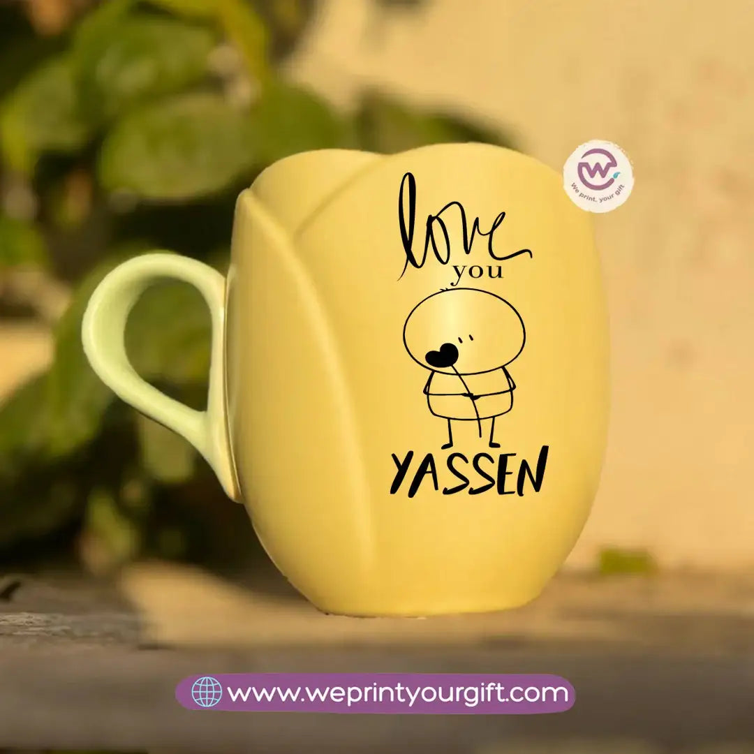 Tulip Flower Mug – 300 ml | Valentine One Line Art Design - WE PRINT