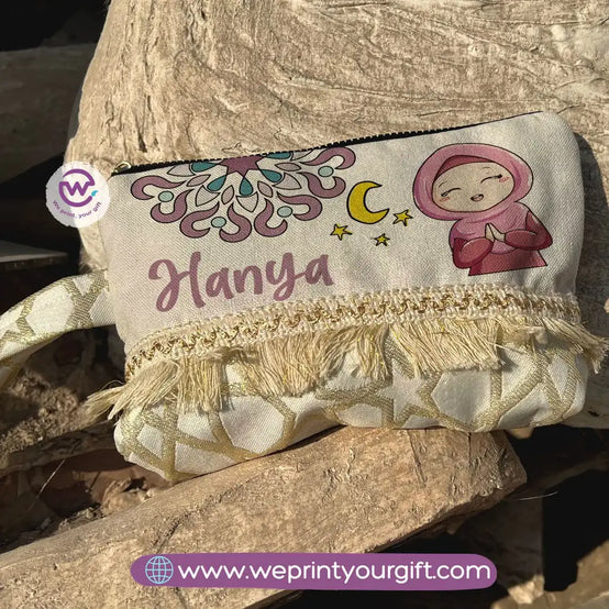 Pencil Case with Islamic Patterns & Tassels | Ramadan Designs – 17 × 23 cm - WE PRINT