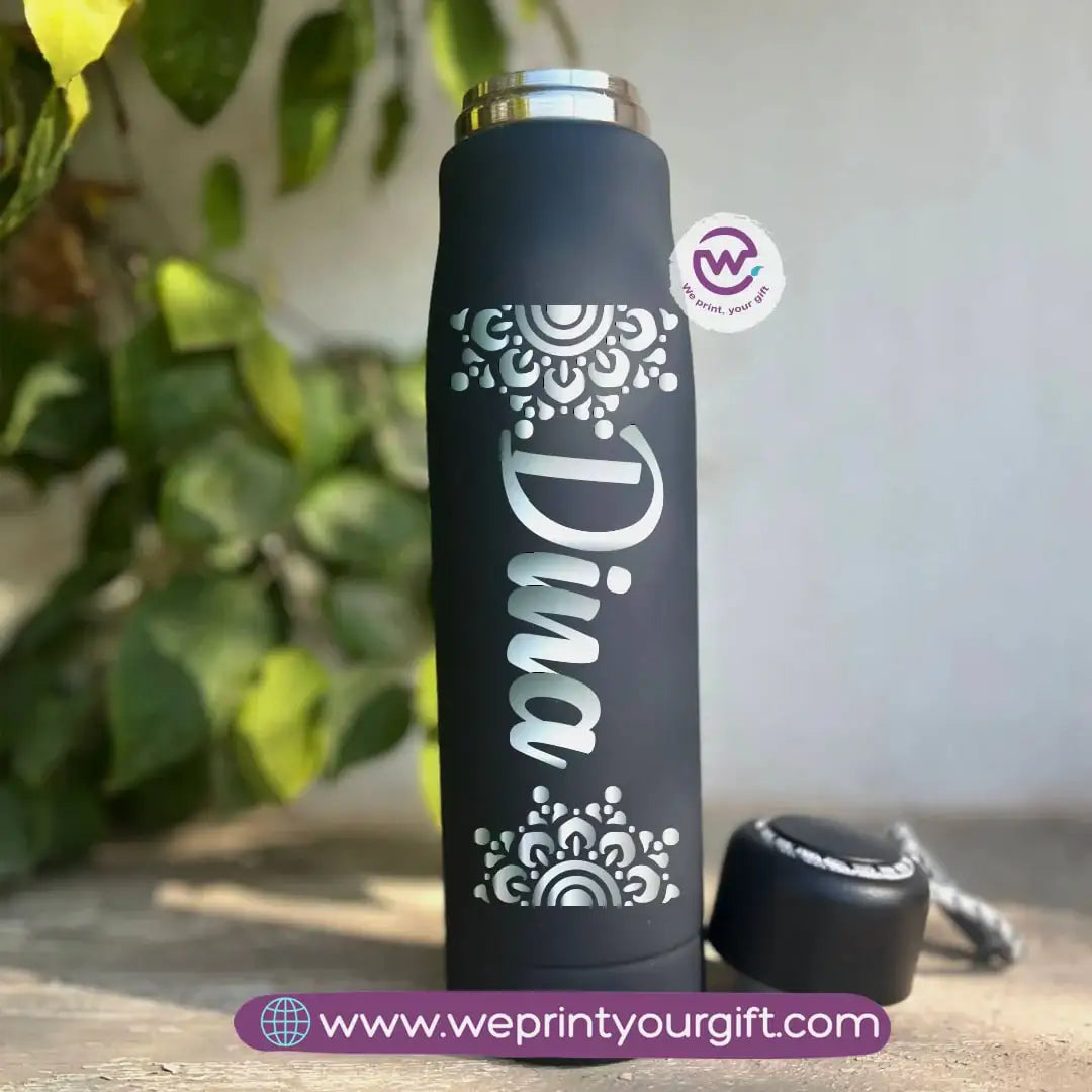 Thermal Stainless Steel Bottle with Strap – Name Design Edition (500 ml) - WE PRINT