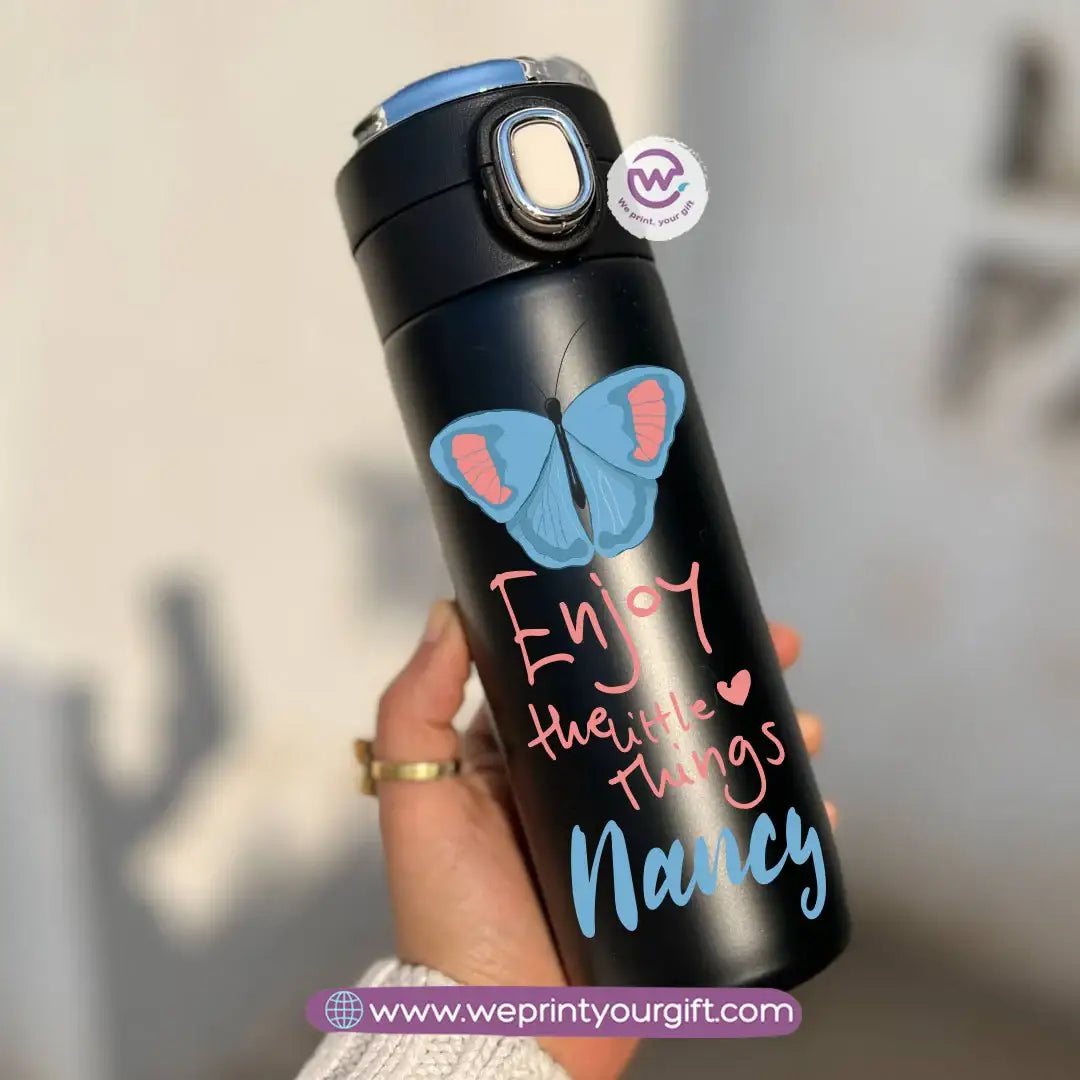 Stainless Steel Thermal Mug with Digital Temperature Display – 420ml Floral Designs - WE PRINT
