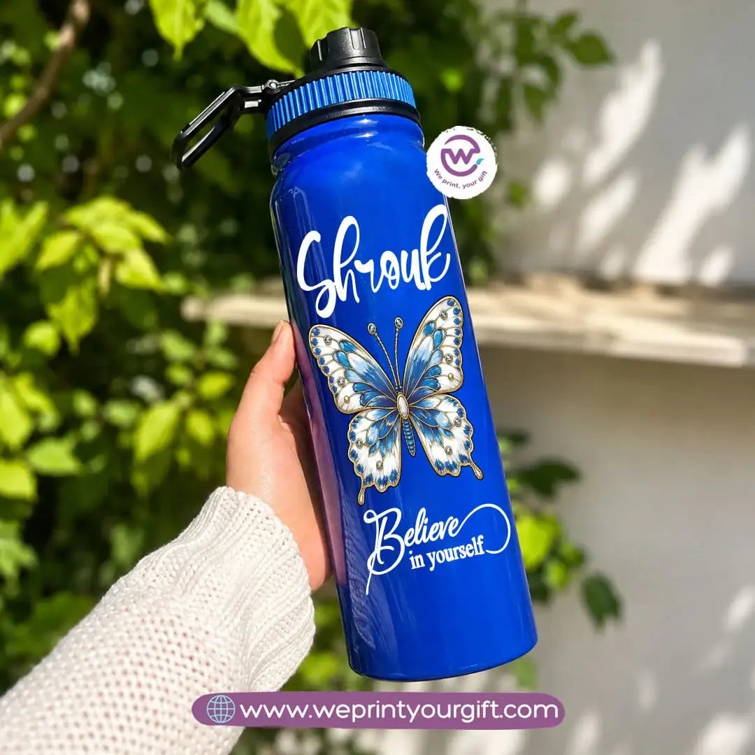 Sports Thermal Bottle with Butterfly & Motivational Designs – 800 ml & 1000 ml