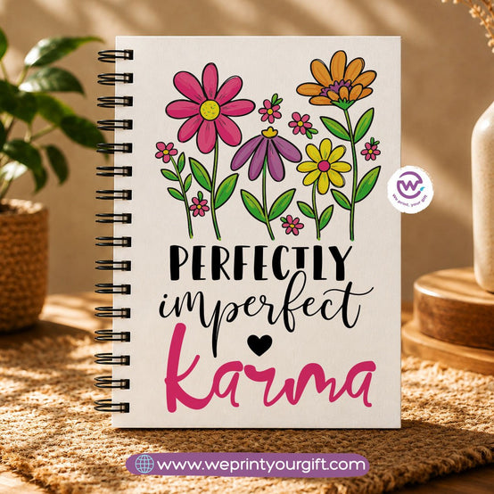 Motivational Digital Art Wooden Cover Notebook