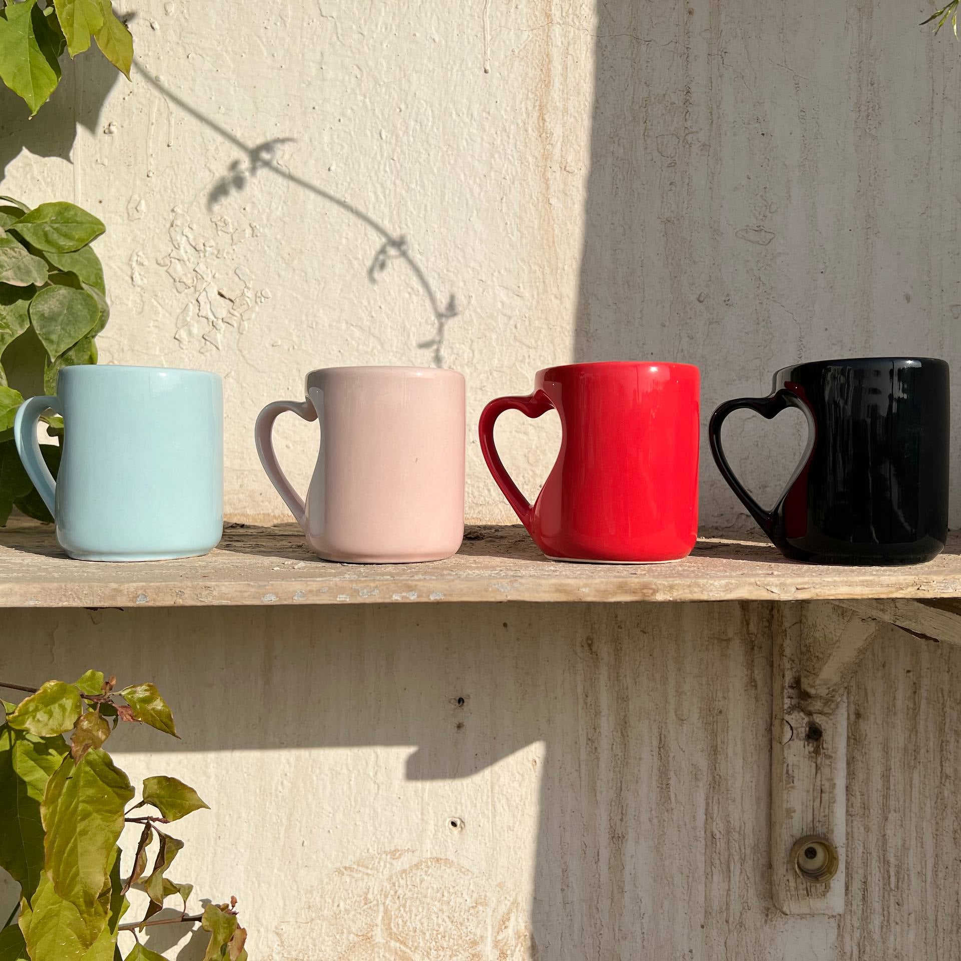 Hollow Heart Handle Mug – 350 ml | UV Raised Sticker Printing -Customization Options