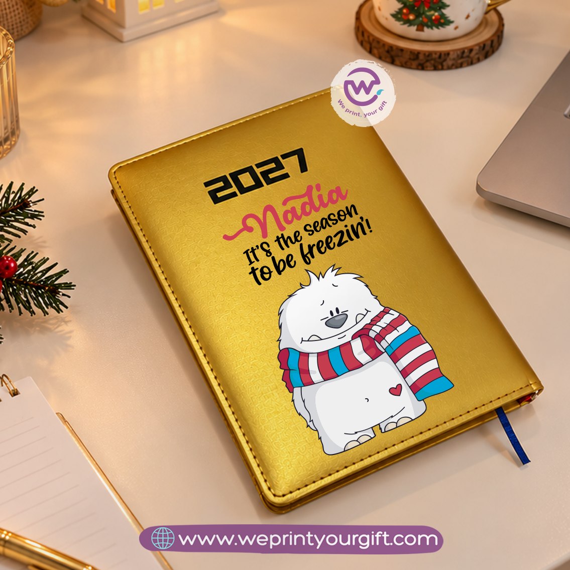 Christmas Wishes 2027 Daily Planner – Personalized Festive Agenda with Custom Name & Holiday Designs