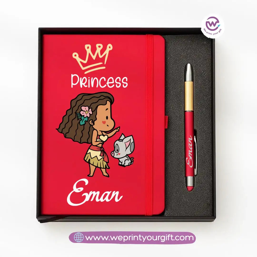 👑 Princess-Inspired Personalized Gift Box with Notebook & Metal Pen - WE PRINT