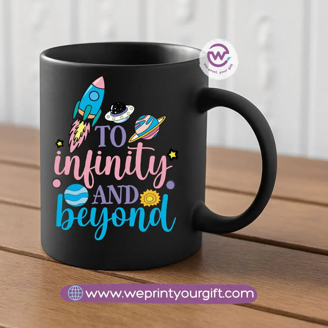 Black Classic Mug – 350 ml | Space Designs | UV Raised Sticker Printing - WE PRINT